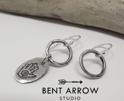 Asymmetric Sterling Silver Hand Earrings