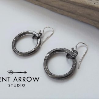 Oxidised Silver Circle Earrings