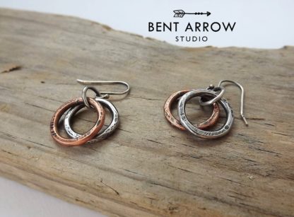 Silver & Copper Circles Earrings