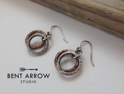 Silver & Copper Circles Earrings