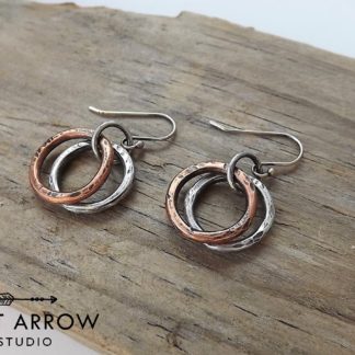 Silver & Copper Circles Earrings