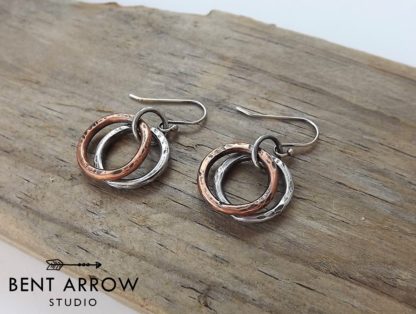 Silver & Copper Circles Earrings