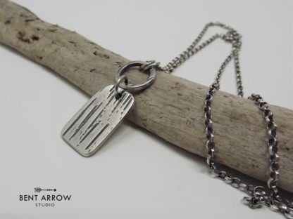 Sterling Silver Tree Bark Necklace