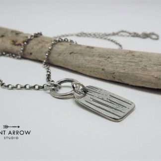 Sterling Silver Tree Bark Necklace