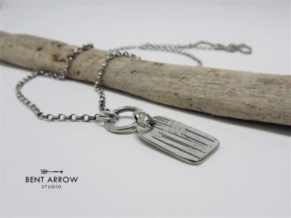 Sterling Silver Tree Bark Necklace