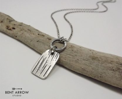 Sterling Silver Tree Bark Necklace