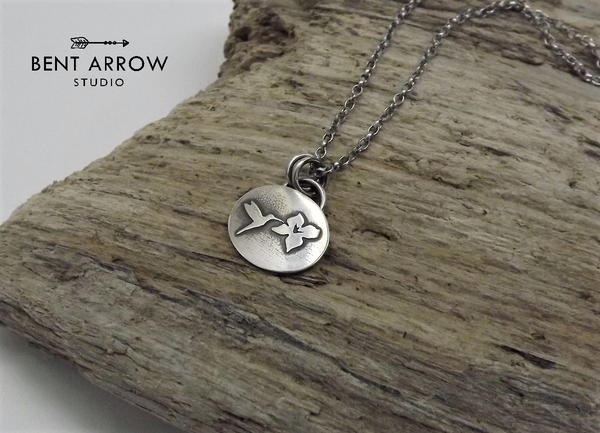 Sterling Silver Hummingbird Necklace by 