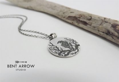 Silver Crow Necklace