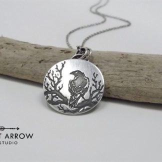 Silver Crow Necklace