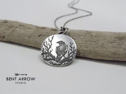 Silver Crow Necklace