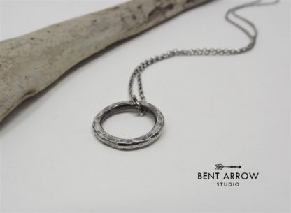 Oxidised Silver Loop Necklace