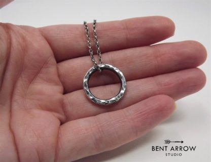 Oxidised Silver Loop Necklace