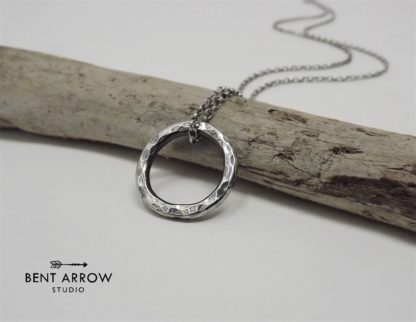 Oxidised Silver Loop Necklace