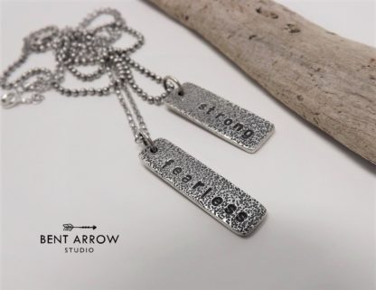 Silver Inspirational Word Necklace