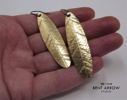 Brass Feather Earrings