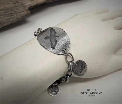 Silver Raven Charm Bracelet