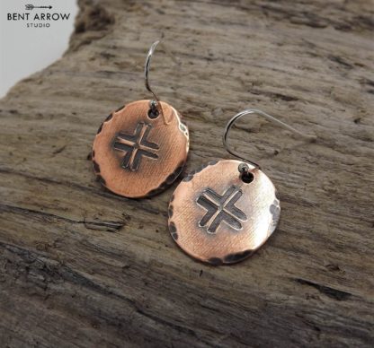 Copper Cross Earrings