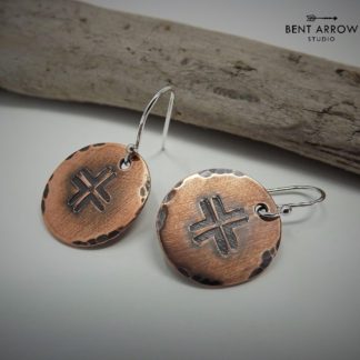 Copper Cross Earrings