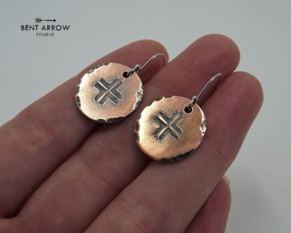 Copper Cross Earrings