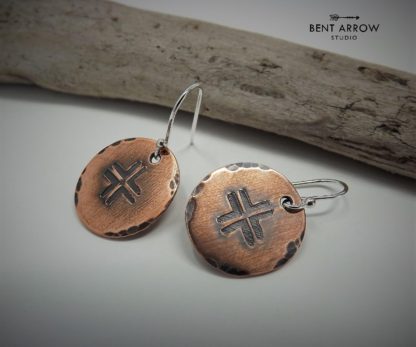 Copper Cross Earrings