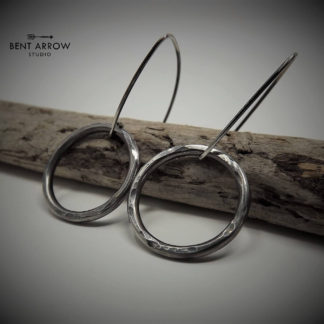 Oxidised Circle Earrings