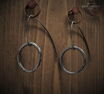 Oxidised Circle Earrings