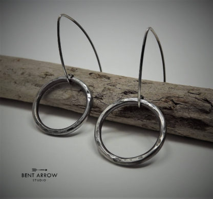 Oxidised Circle Earrings