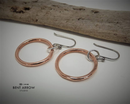 Organic Copper Hoop Earrings