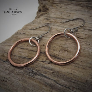 Organic Copper Hoop Earrings