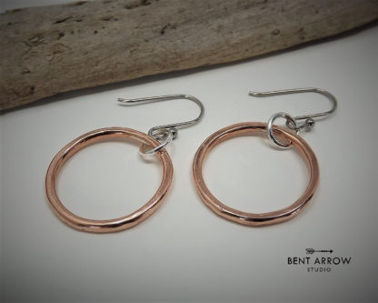 Organic Copper Hoop Earrings