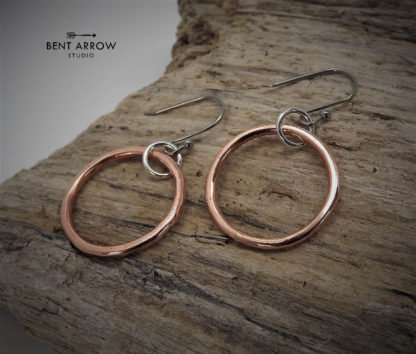 Organic Copper Hoop Earrings