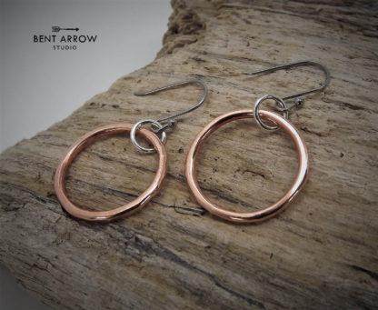 Organic Copper Hoop Earrings