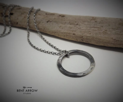 Ombre Silver Circle Necklace