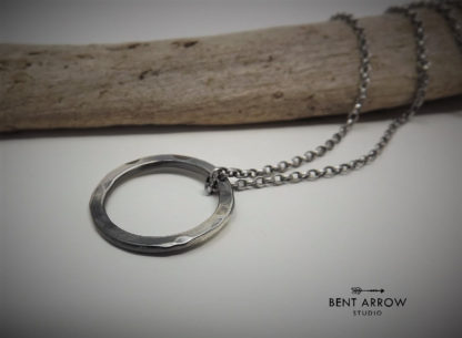 Ombre Silver Circle Necklace