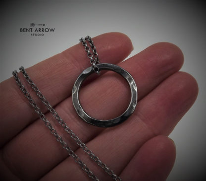Ombre Silver Circle Necklace