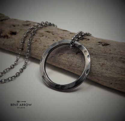 Ombre Silver Circle Necklace