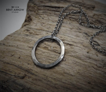 Ombre Silver Circle Necklace