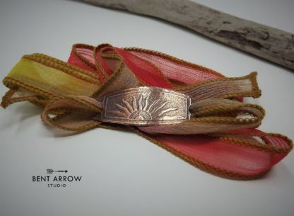 Orange Silk Ribbon Wrap Bracelet