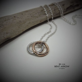 Bronze and Silver Circles Necklace