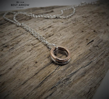 Bronze and Silver Circles Necklace