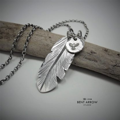 Crow Feather Charm Necklace