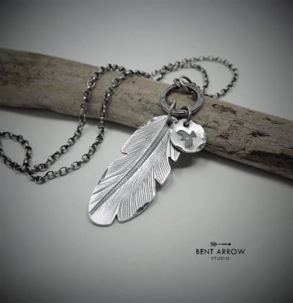 Crow Feather Charm Necklace