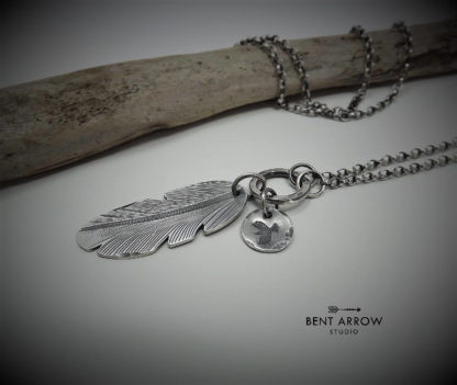 Crow Feather Charm Necklace