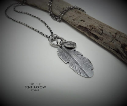 Crow Feather Charm Necklace