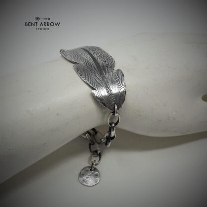 Silver Crow Feather Bracelet