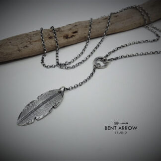 Crow Feather Lariat Necklace