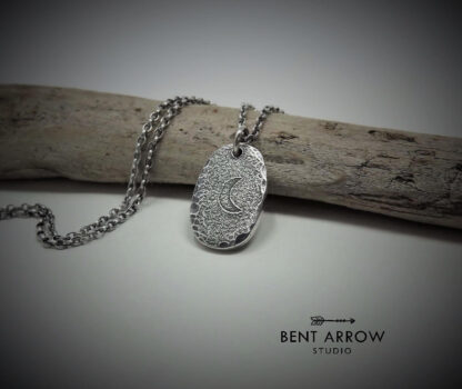 Crescent Moon Pebble Necklace