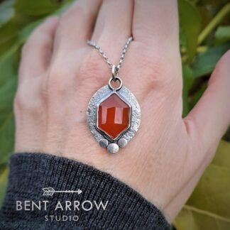 Hexagon Carnelian Pendant