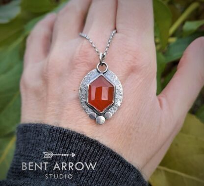 Hexagon Carnelian Pendant