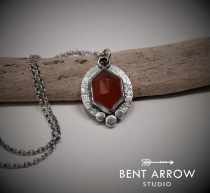 Hexagon Carnelian Pendant